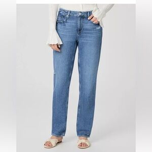 PAIGE relaxed Noella straight leg dark medium wash jeans